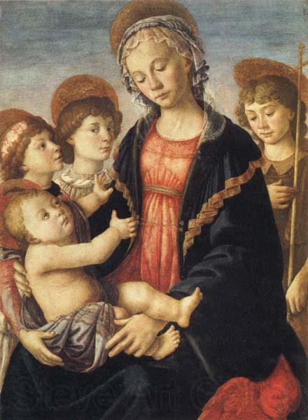 Sandro Botticelli Madonna and Child,with the Young St.John and Two Angels Norge oil painting art